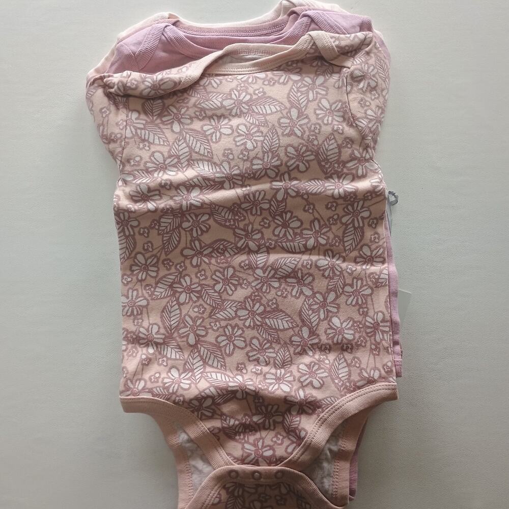 New Cloud Island Baby Bodysuits 4-Pack Pink & Floral 18M - Picture 3 of 7